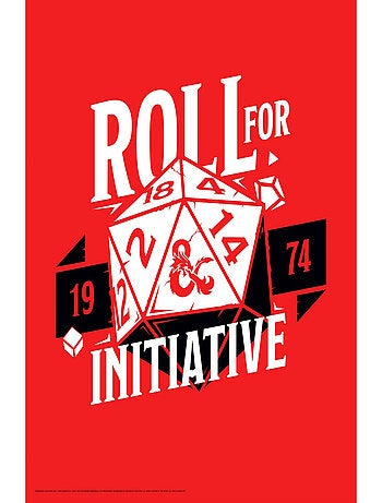 Toile murale - Dungeons & Dragons Roll for Initiative - 1974