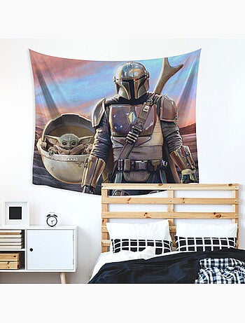 Toile Murale Din Jarin et Grogu Bébé Yoda The Mandalorian Star Wars