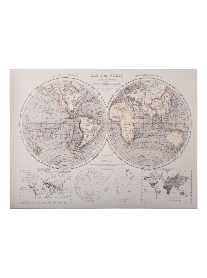 Toile murale impression Monde Marron - Kiabi