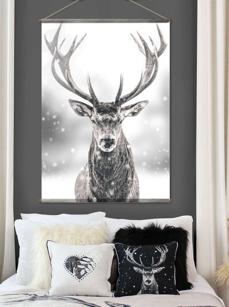 Toile murale imprimée cerf PANORAMA Blanc - Kiabi