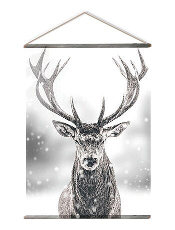 Toile murale imprimée cerf style arty