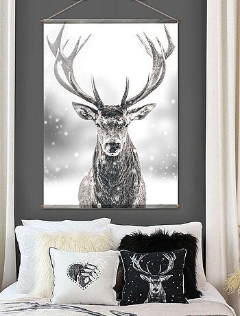 Toile murale imprimée cerf style arty