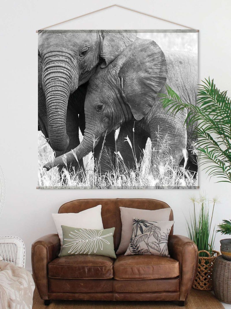 Toile murale imprimée éléphant PANORAMA Blanc - Kiabi