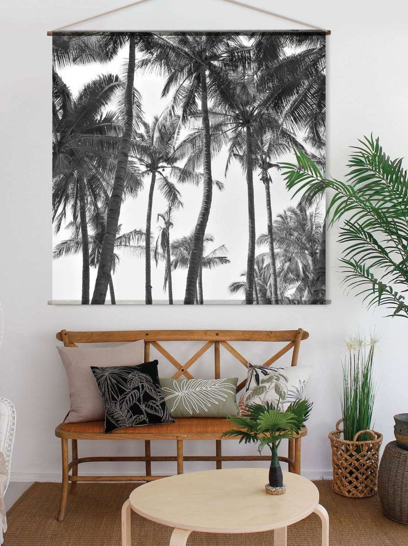Toile murale imprimée palmier PANORAMA Blanc - Kiabi