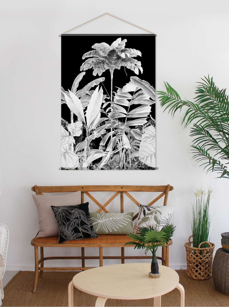Toile murale rectangulaire imprimée palmier PANORAMA Blanc - Kiabi