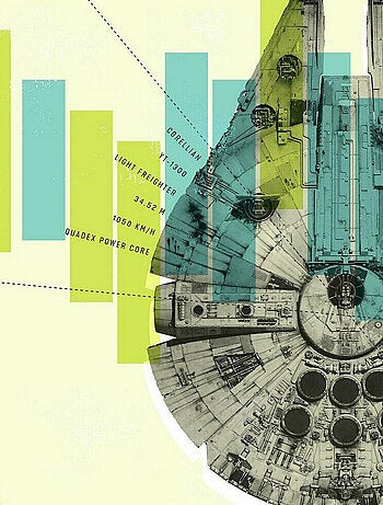 Toile Murale Star Wars Faucon Millenium