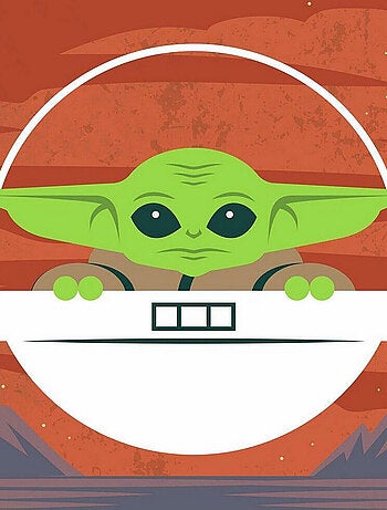 Toile Murale Star Wars Grogu Mandalorian