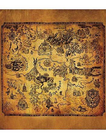 Toile Murale Zelda Carte des Légendes