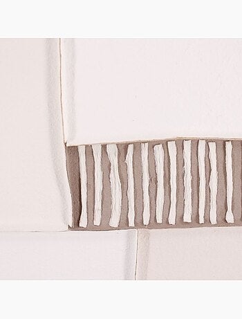 Toile peinte à la main à motifs géométriques beiges 60x80cm