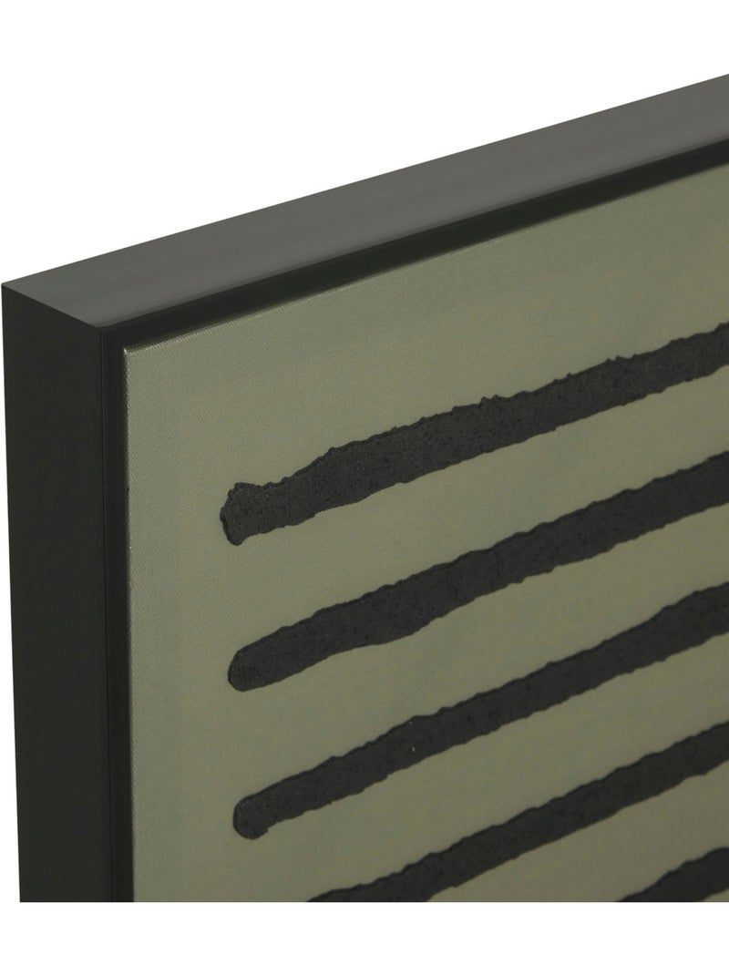 Toile peinte encadrée abstraite minimaliste ROSHAN Vert - Kiabi