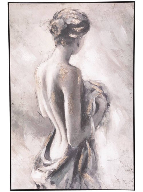 Toile peinte encadrée aquarelle corps féminin NAKED - Kiabi