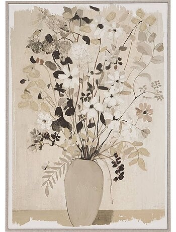 Toile peinte encadrée rectangulaire flora