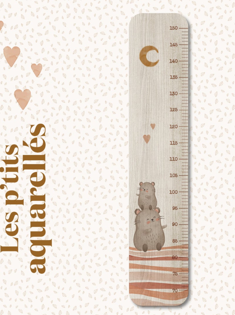 Toise en Bois 2 Petites Souris Cœur Multicolore - Kiabi