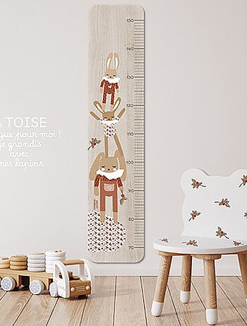 Toise en bois 3 lapins Graou