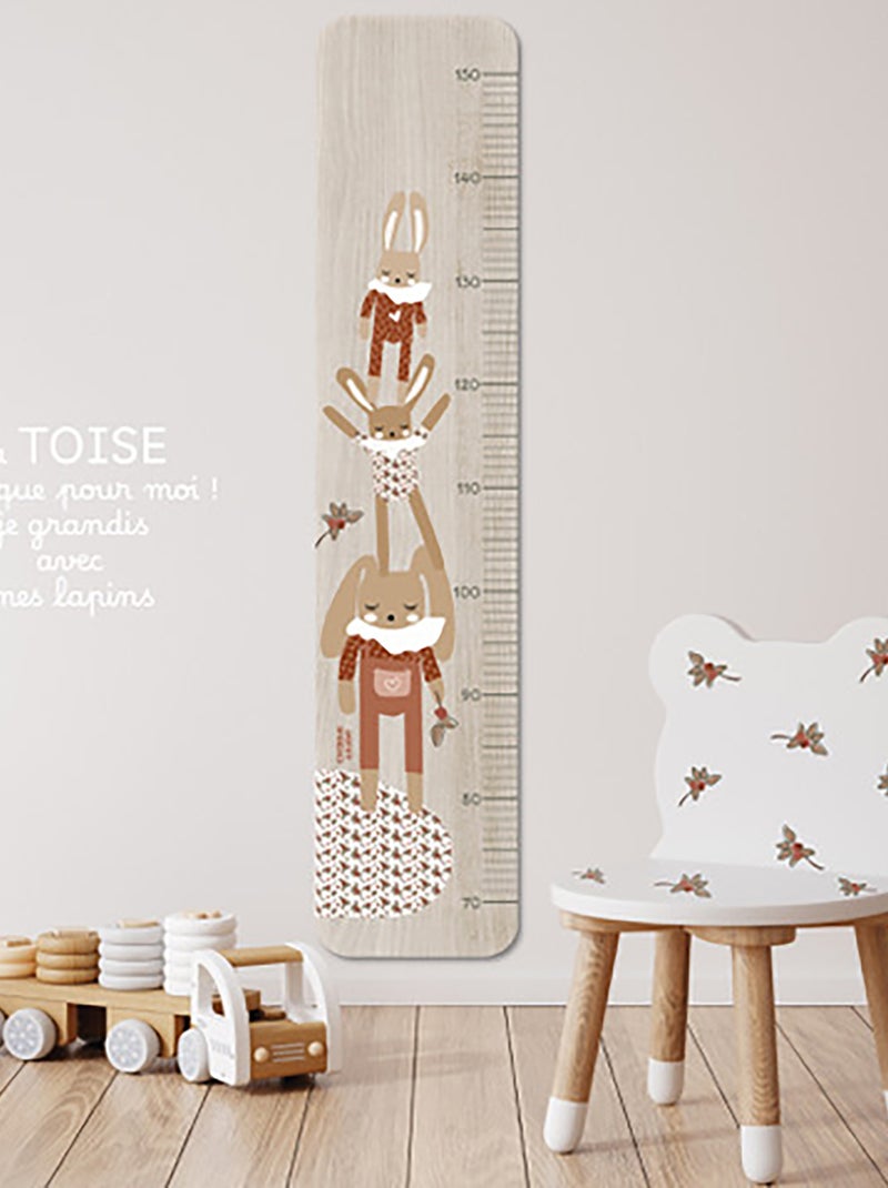 Toise en bois 3 lapins Graou Multicolore - Kiabi