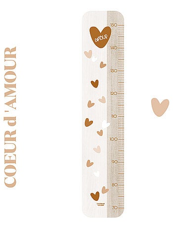 Toise en Bois Amour - Coeur crème