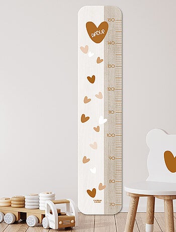 Toise en Bois Amour - Coeur crème