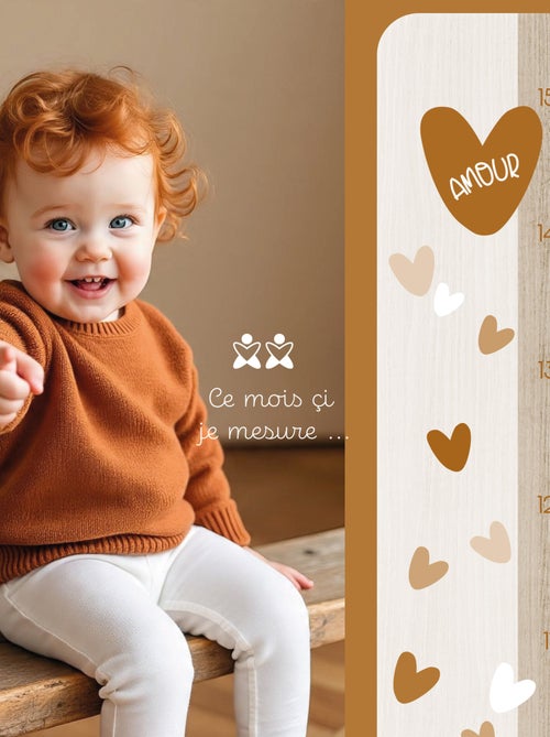 Toise en Bois Amour - Coeur crème - Kiabi