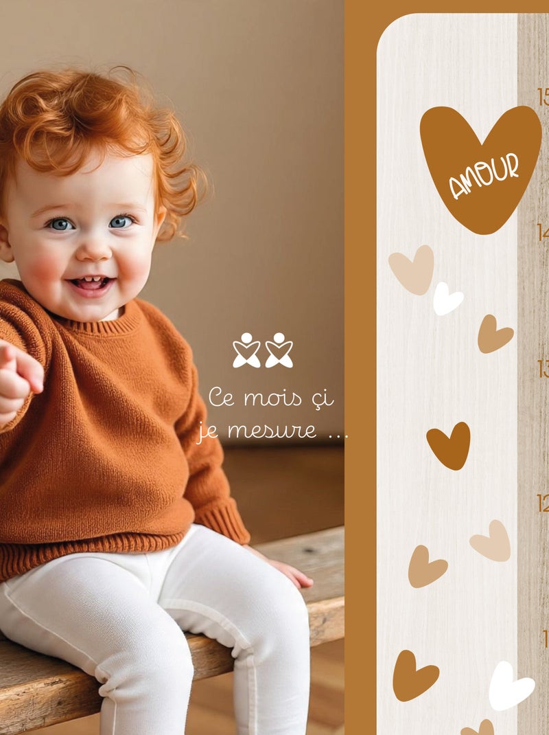 Toise en Bois Amour - Coeur crème Multicolore - Kiabi
