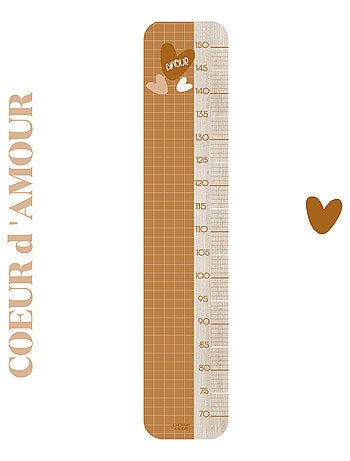 Toise en Bois Carreau Caramel - Coeur