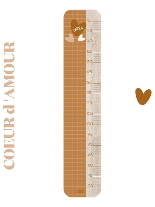 Toise en Bois Carreau Caramel - Coeur - Kiabi