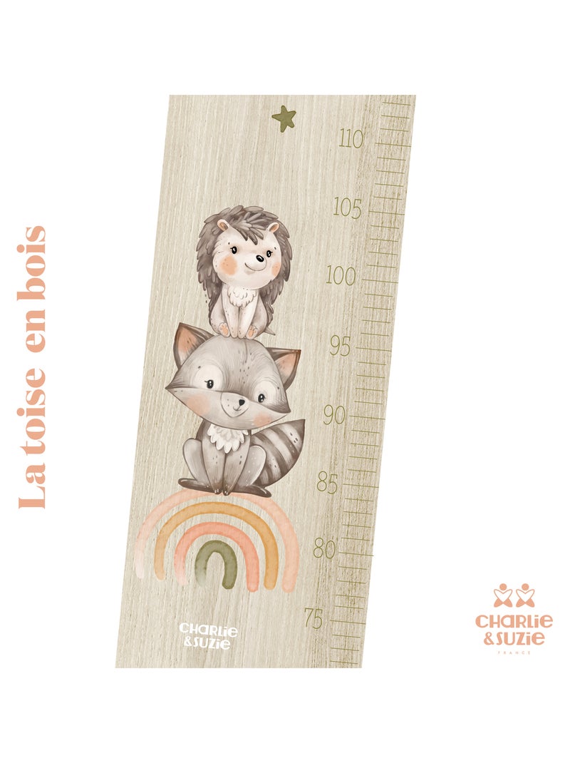 Toise en Bois Forêt Raton & Hérisson Multicolore - Kiabi