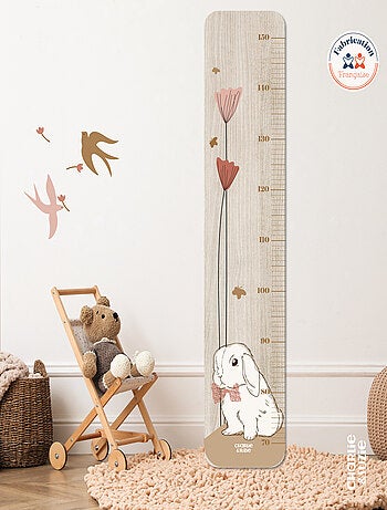 Toise en bois Lapin Blanc Red Poppies