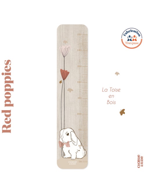 Toise en bois Lapin Blanc Red Poppies - Kiabi