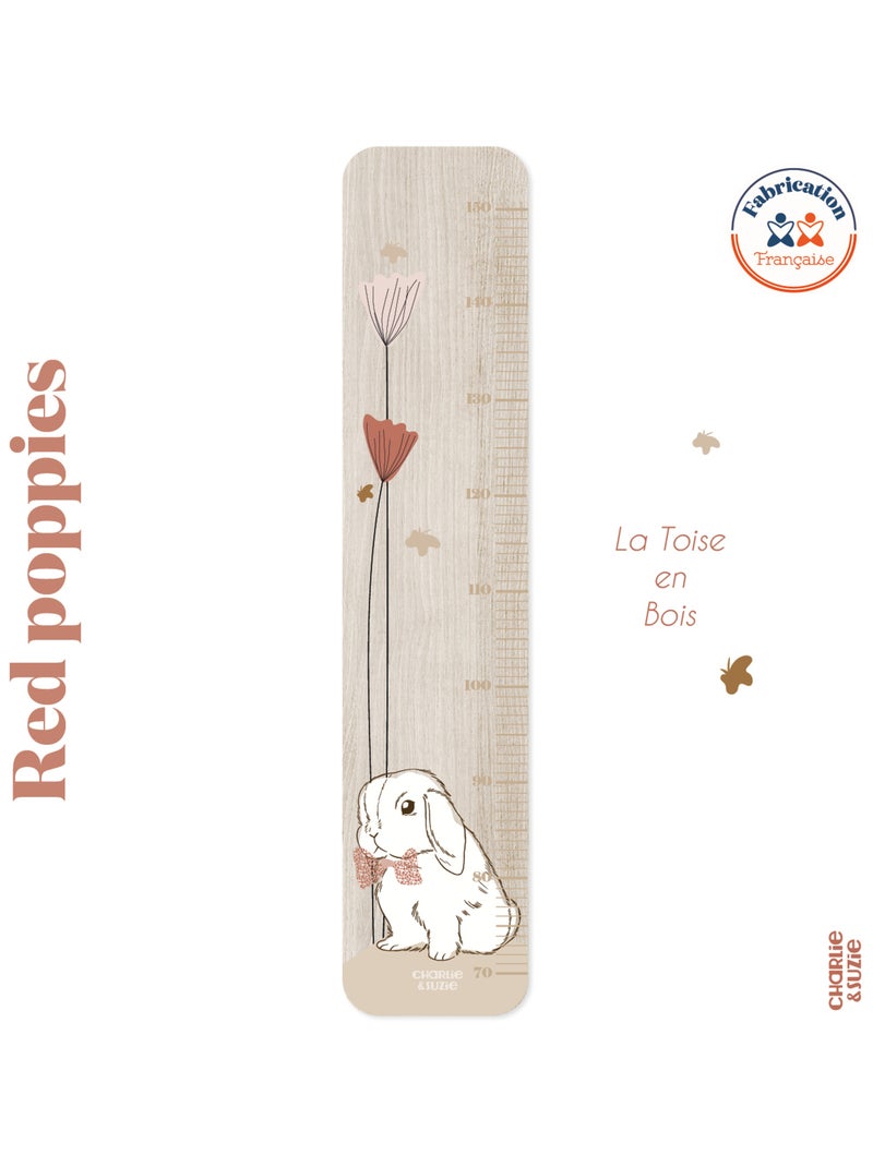 Toise en bois Lapin Blanc Red Poppies Multicolore - Kiabi