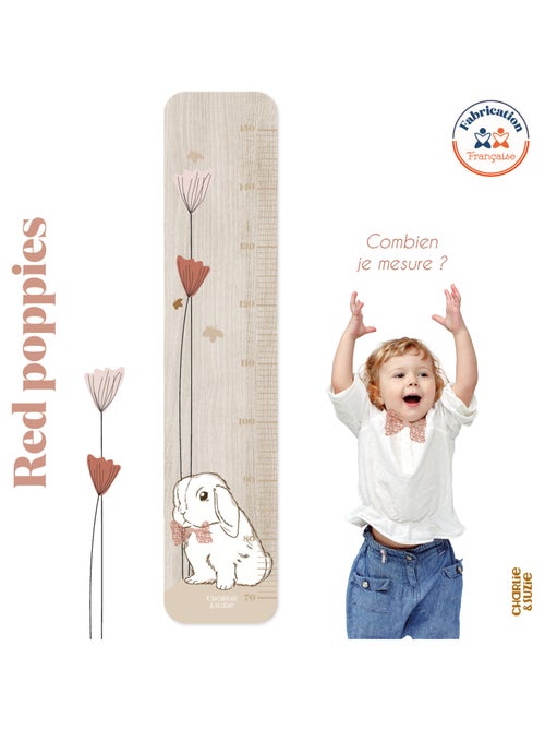 Toise en bois Lapin Blanc Red Poppies - Kiabi