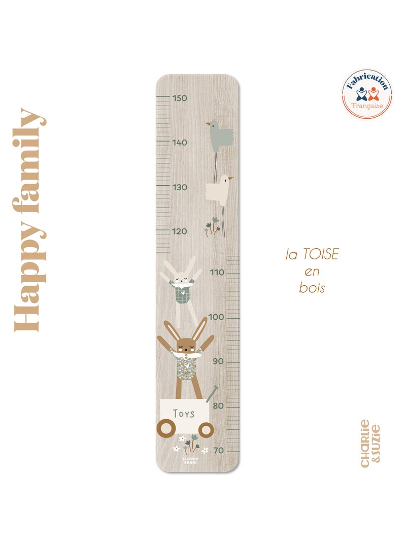 Toise en Bois Lapin doudou sauge Multicolore - Kiabi