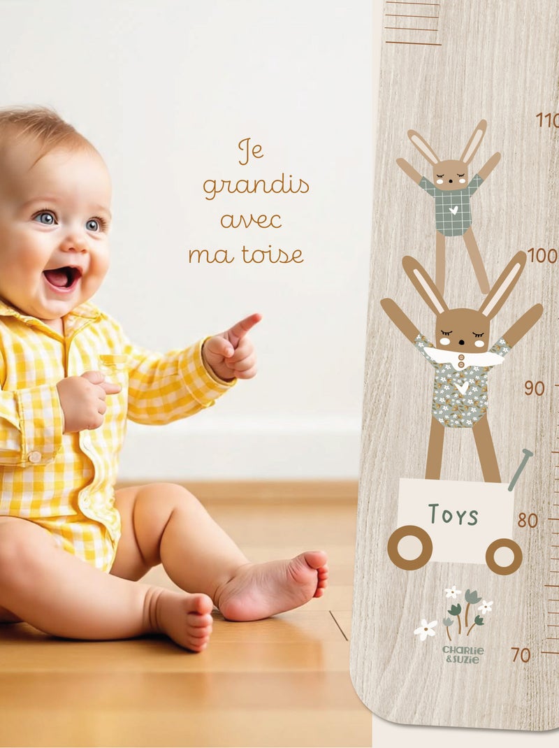 Toise en Bois Lapin doudou sauge Multicolore - Kiabi