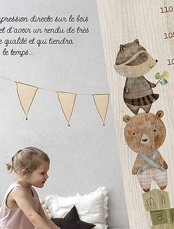 Toise en Bois Les Jouets Ours & Raton