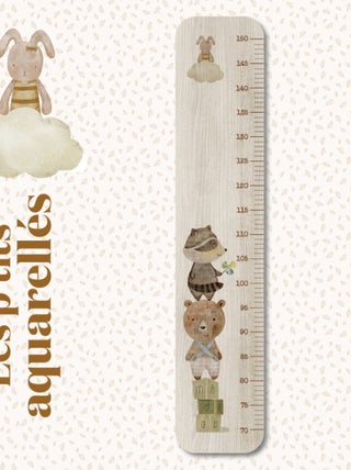 Toise en Bois Les Jouets Ours & Raton