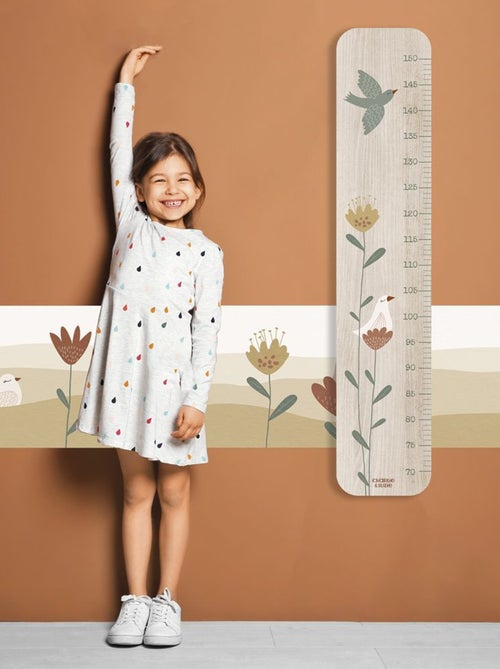 Toise en Bois Lili-Rose Grandes Fleurs - Kiabi