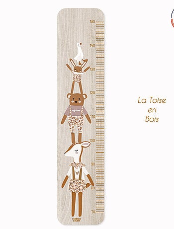 Toise en bois Ours Graou Rose