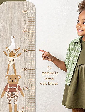 Toise en bois Ours Graou Rose