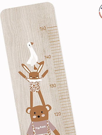 Toise en bois Ours Graou Rose