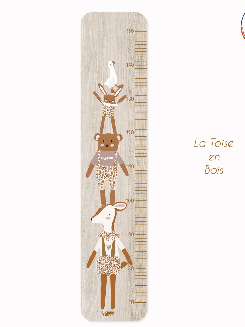 Toise en bois Ours Graou Rose Multicolore - Kiabi
