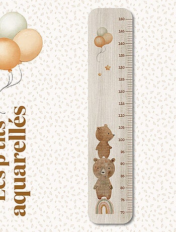 Toise en Bois Petits Ours Et Ballons