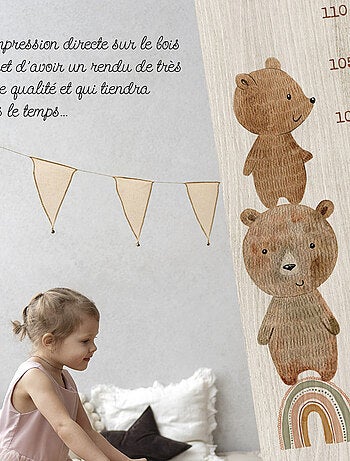 Toise en Bois Petits Ours Et Ballons