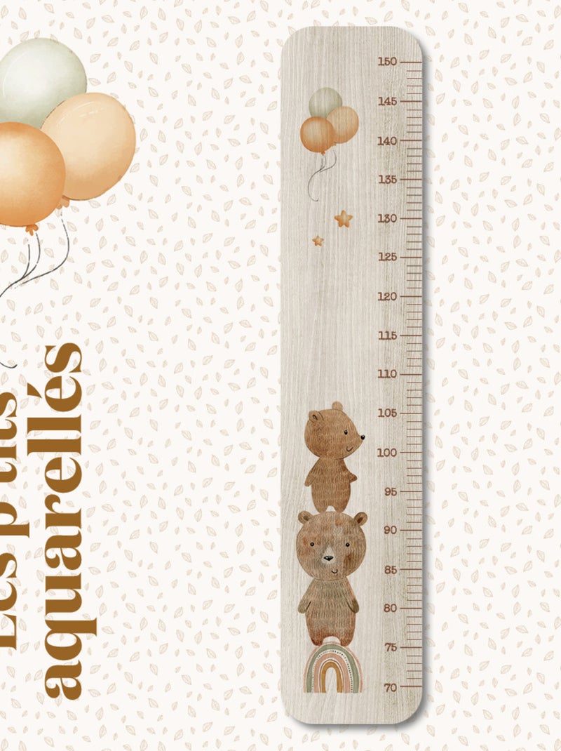 Toise en Bois Petits Ours Et Ballons Multicolore - Kiabi
