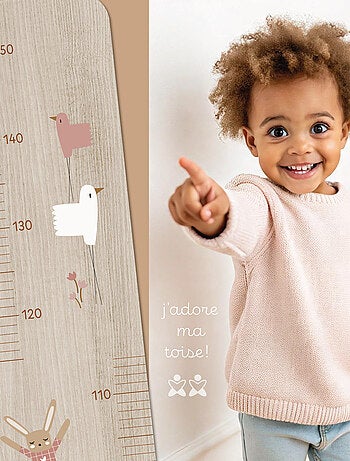 Toise en Bois Toises Lapin Doudou rose