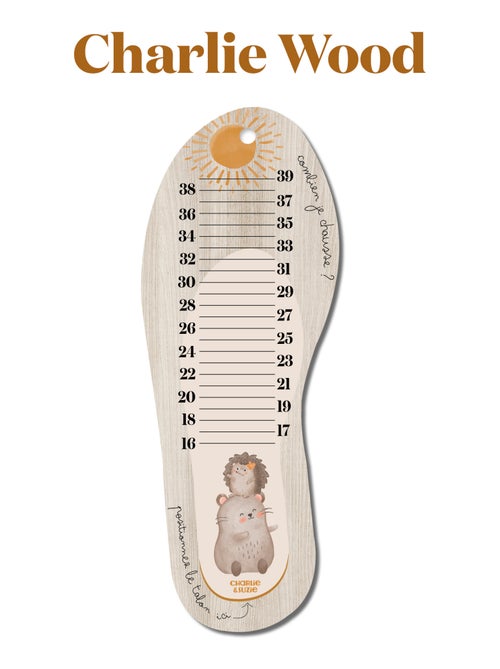 Toise pédimètre en bois hérisson et souris - Kiabi