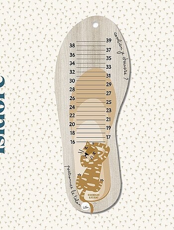 Toise pédimètre en bois Isidore le tigre