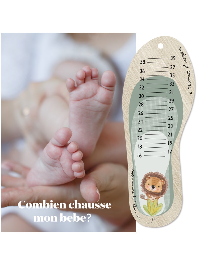 Toise pédimètre en bois Jungle Lion Multicolore - Kiabi