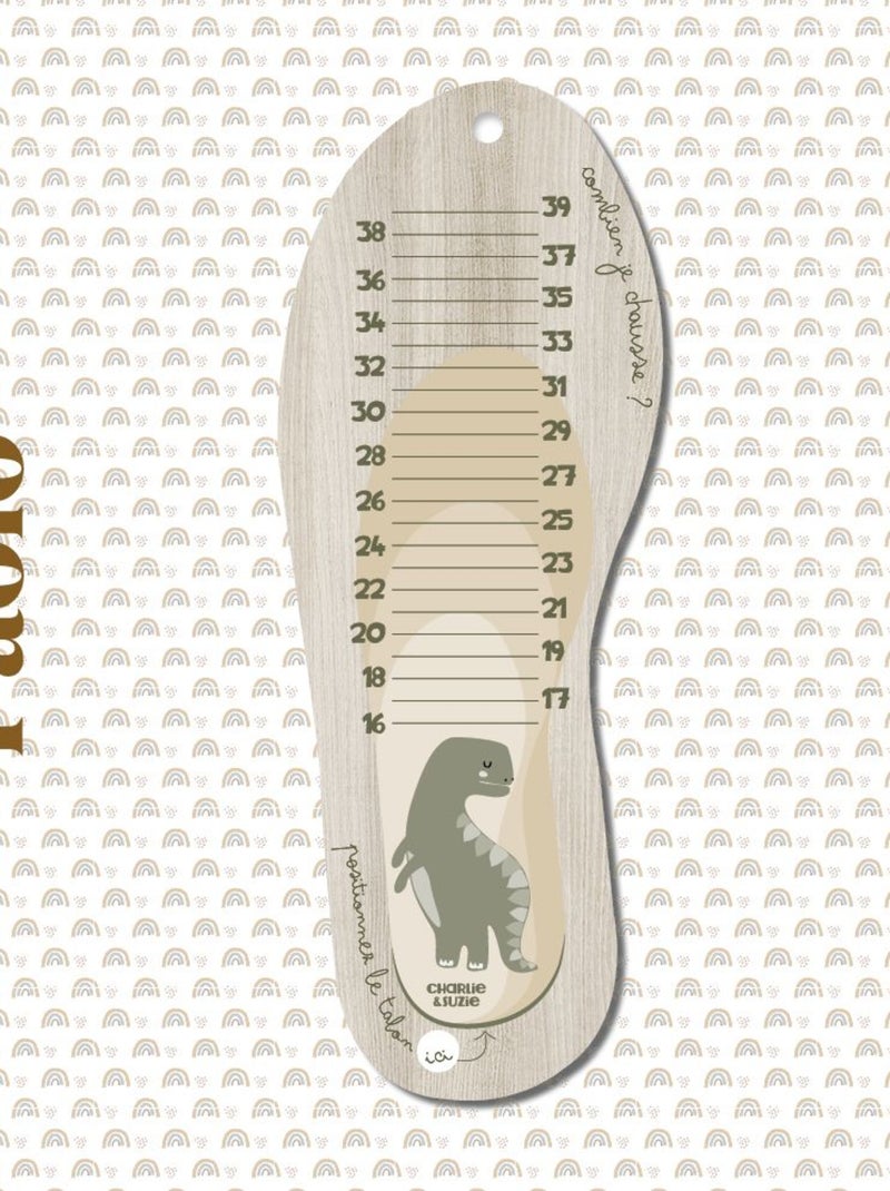 Toise pédimètre en bois Paolo le dino Multicolore - Kiabi