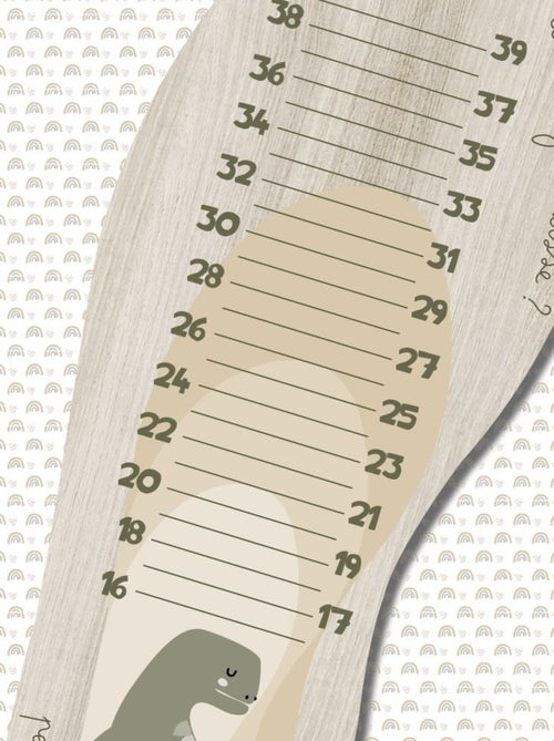 Toise pédimètre en bois Paolo le dino - Kiabi