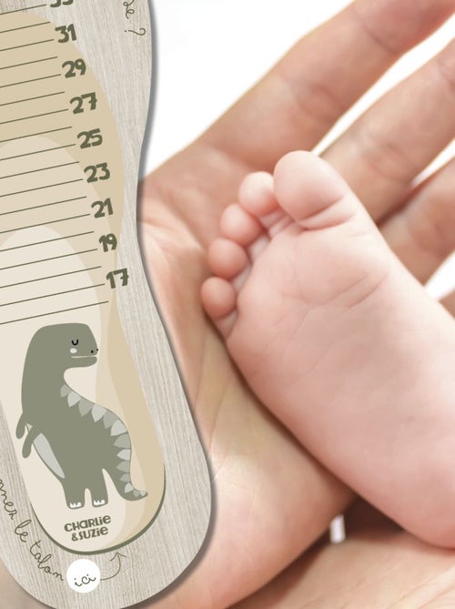 Toise pédimètre en bois Paolo le dino - Kiabi