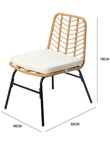 TOLEDE - Salon de jardin 2 places effet rotin